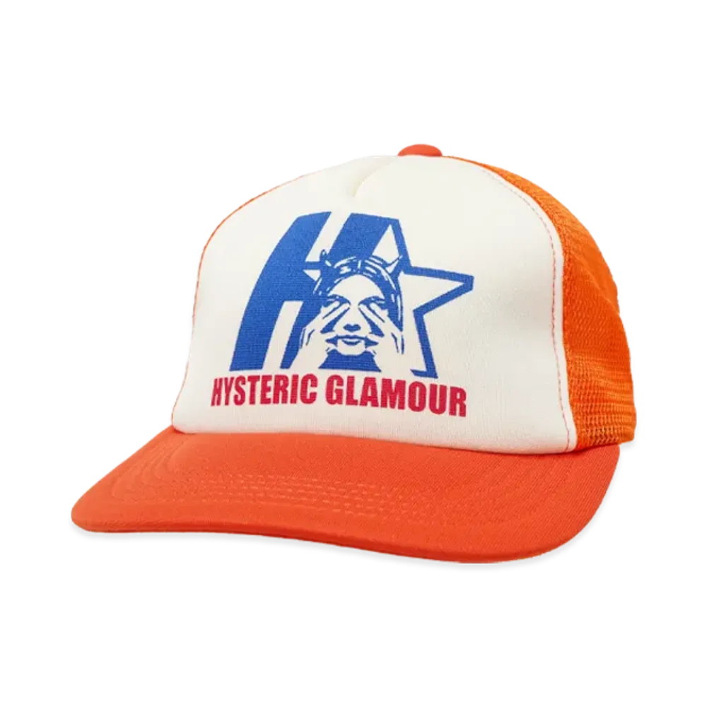 HYSTERIC GLAMOUR Star Evil Mesh Cap "Orange"