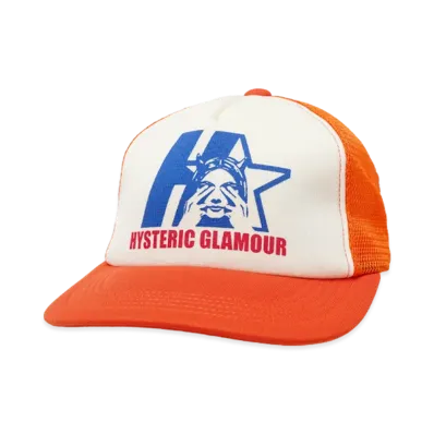HYSTERIC GLAMOUR Star Evil Mesh Cap "Orange"