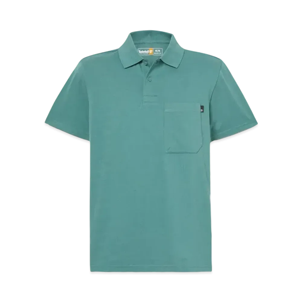 Timberland Men's Short Sleeve Timber Chill Anti UV Polo Shirt "Sea Pine"