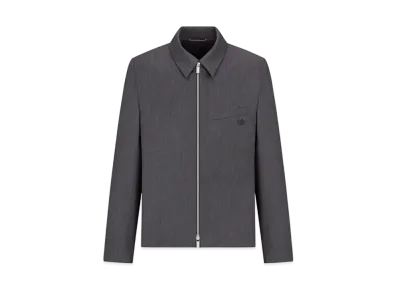 Dior Classic Zip Jacket Wool-Blend Twill "Gray"