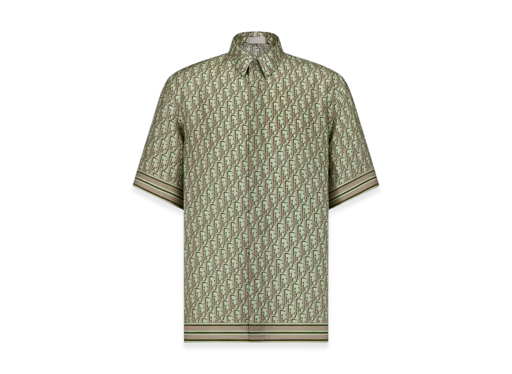 Dior Oblique Short Sleeve Shirt Silk Twill "Khaki"