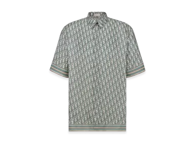 Dior Organic Silk Twill Oblique Short-Sleeved Shirt "Beige"