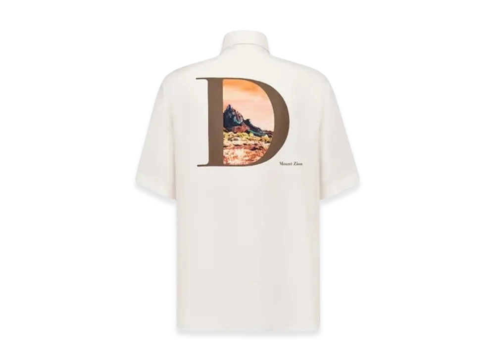 Dior Jack Kerouac Silk Twill Short Sleeved Shirt "Off White"