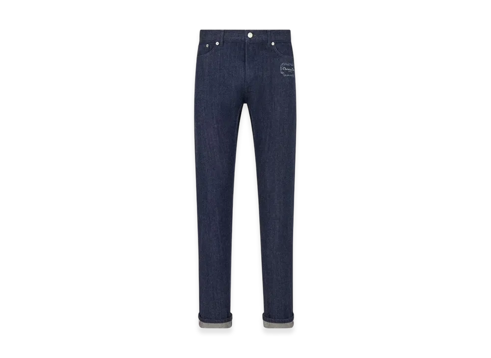 Dior Slim-Fit Christian Dior Couture Jeans Raw Cotton Twill "Blue"