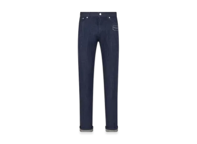 Dior Slim-Fit Christian Dior Couture Jeans Raw Cotton Twill "Blue"