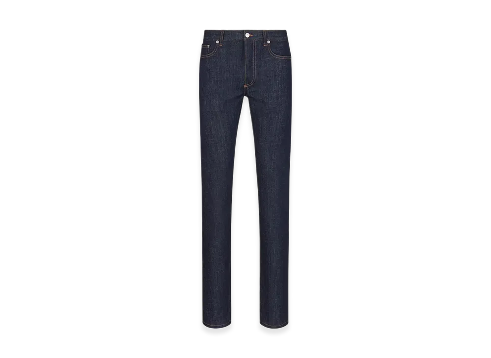 ディオール オブリーク スリム フィット ジーンズ ロー コットン デニム "ブルー" 193DS10C226X_C580