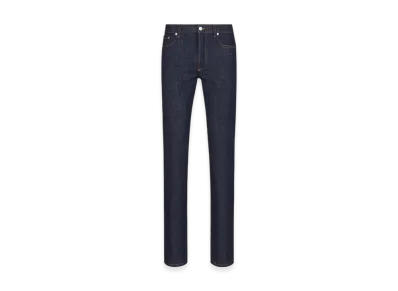Dior Oblique Slim-Fit Jeans Raw Cotton Denim "Blue"