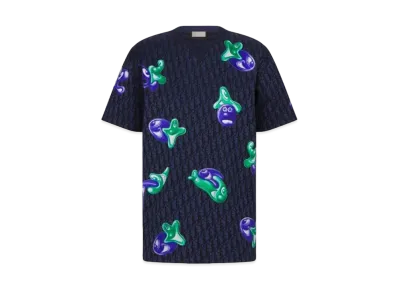 Dior x Kenny Scharf Men's Patch Oblique Jacquard T-shirt "Navy/Black"