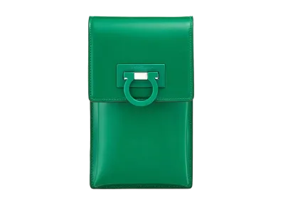 Salvatore Ferragamo Trifolio Smartphone Holder "Scrubs Green"