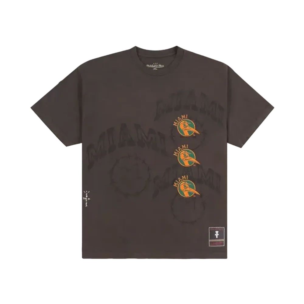 Travis Scott x M&N x University Of Miami Seal Tee "Brown"