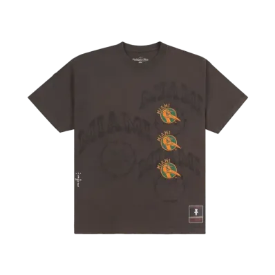 Travis Scott x M&N x University Of Miami Seal Tee "Brown"