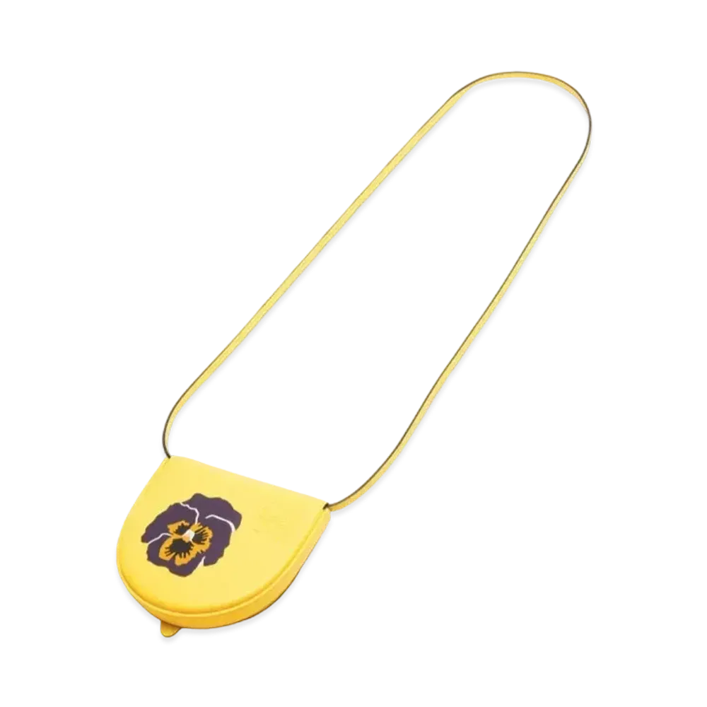 LOEWE Pansies Small Heel Pouch In Soft Calfskin "Yellow"