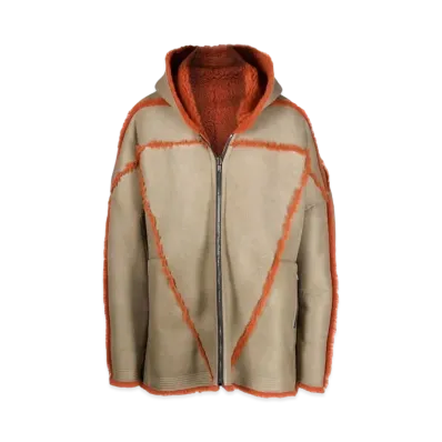 RICK OWENS Jumbo Peter Hooded Jacket "Beige Orange"
