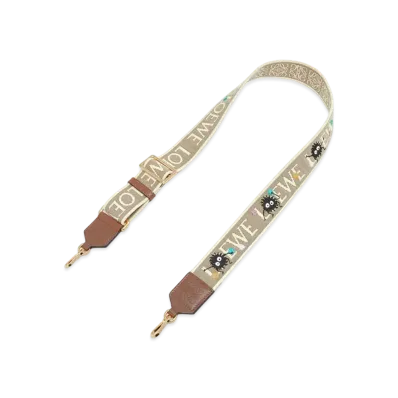 LOEWE x Spirited Away Susuwatari Thin Strap In Anagram Jacquard and Calfskin "Natural/Havana"