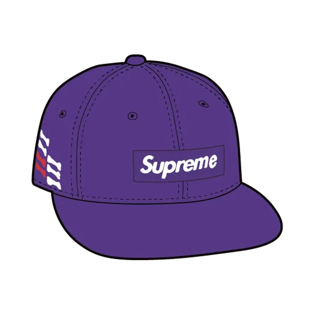 Supreme Bones Box Logo New Era "Purple"