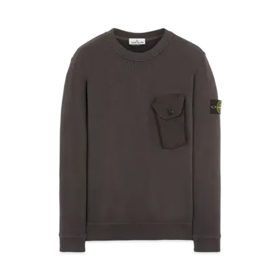 Stone Island 60419 BRUSHED COTTON FLEECE "Steel Grey"