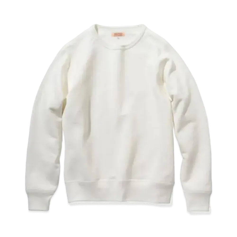 THE REAL McCOY'S 9oz. LOOPWHEEL RAGLAN SLEEVE SWEATSHIRT "Milk"