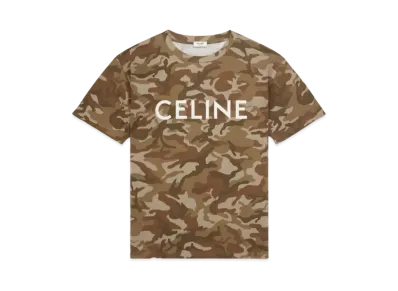 CELINE Loose Celine T-Shirt In Cotton Jersey "Wash Duck/White"
