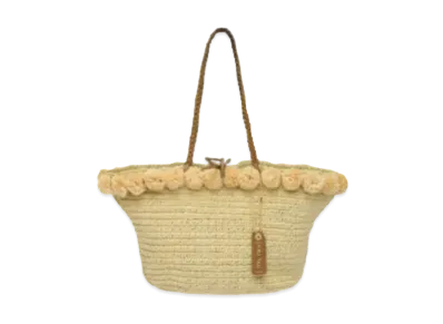 MIU MIU Raffia Tote Bag "Beige"