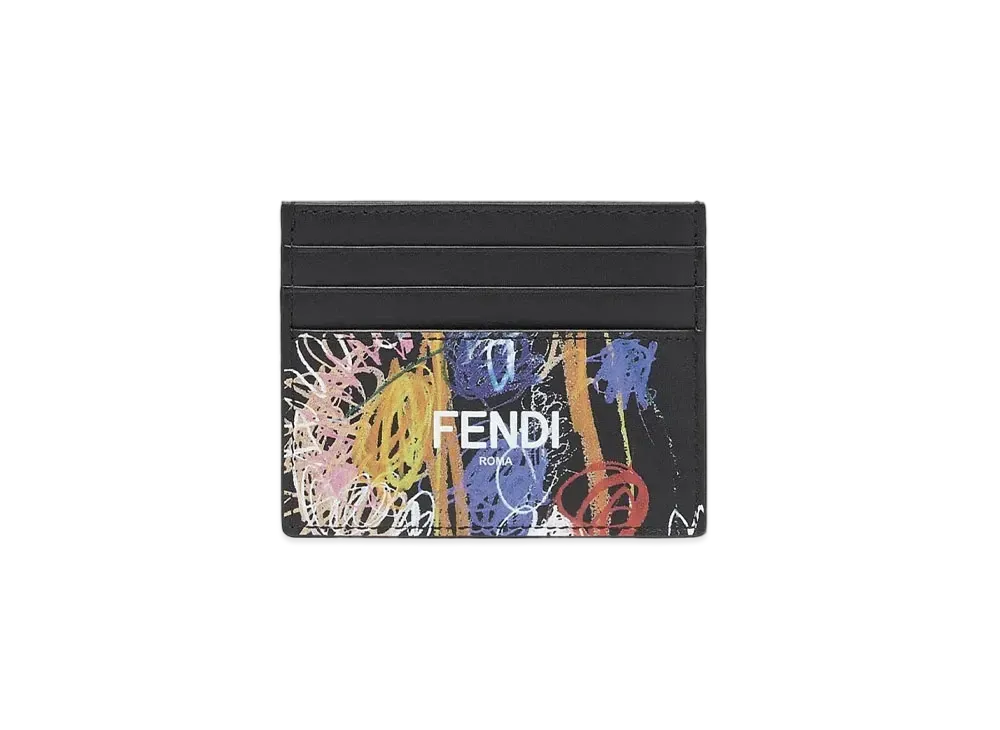 FENDI Card Case Leather Card Case "Black"