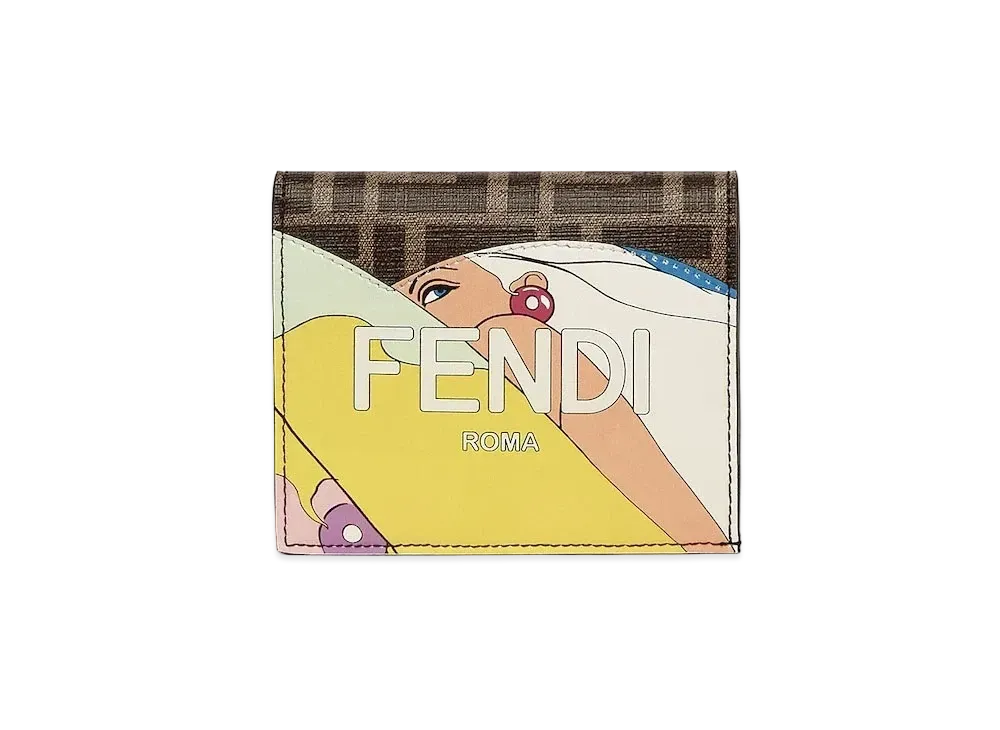 FENDI Small Fabric Wallet "Brown"