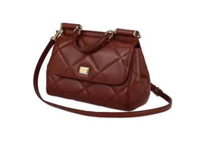 Dolce&Gabbana Sicily Bag Medium Matrasse Aria Calfskin "Brown"