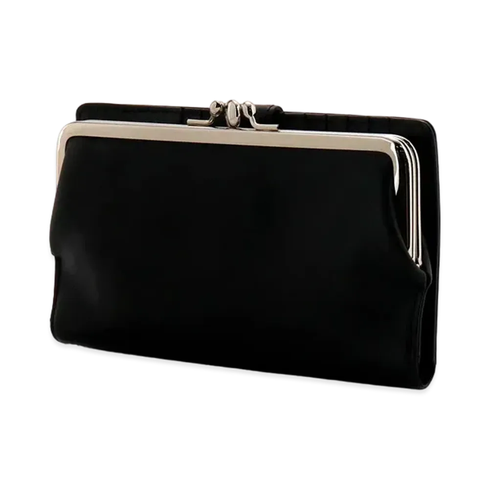 Yohji Yamamoto MEDIUM GLOSS LEATHER BASIC CLASP LONG WALLET "Black"
