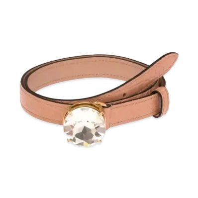 MIU MIU Crocodile Printed Leather Belt "Pink Beige"