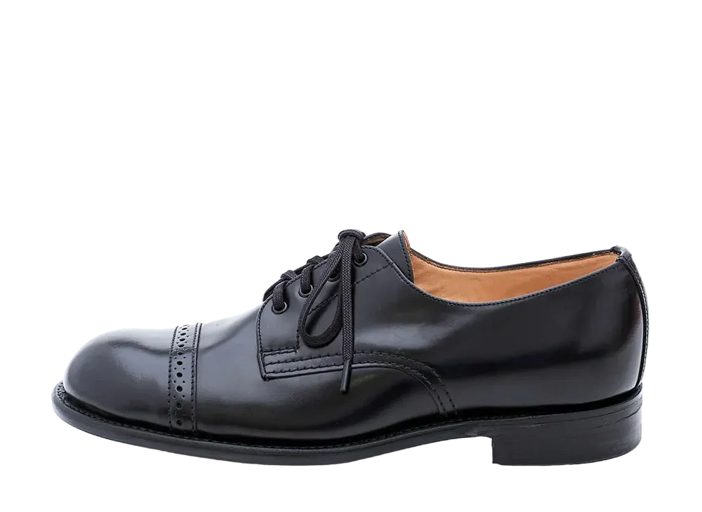 SANDERS B.G.S. Punched Cap Derby SL15111 Polished Leather "Black" 1944B1