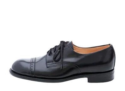 SANDERS B.G.S. Punched Cap Derby SL15111 Polished Leather "Black" 1944B1