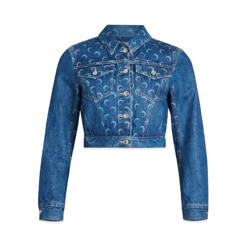Marine Serre Deadstock Denim Boxy Jacket "Blue"