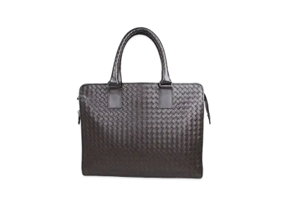 Bottega Veneta Lambskin Hand Bag "Dark Brown"