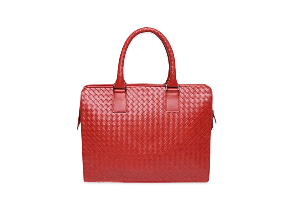 Bottega Veneta Intrecciato Briefcase "Red"