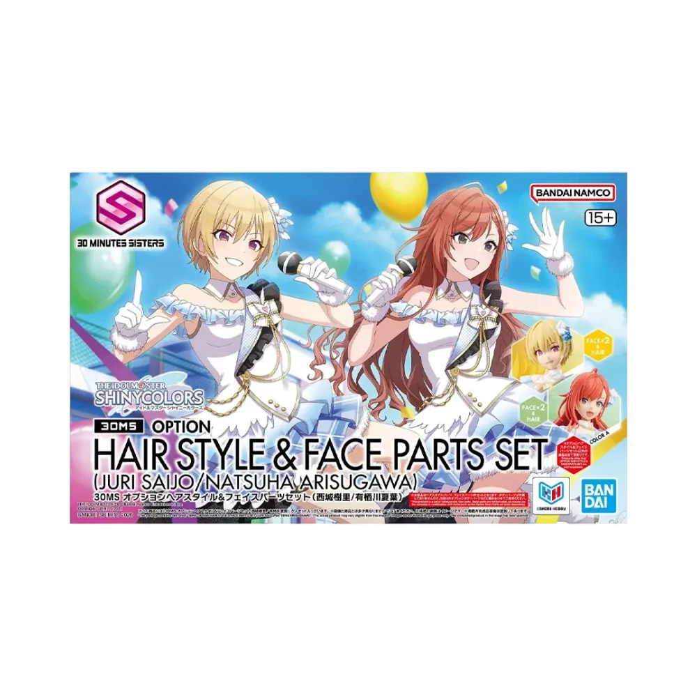 BANDAI "30 MINUTES SISTERS" -THE IDOLM@STER SHINY COLORS- 30MS Optional Hairstyle & Face Parts Set (Juri Saijo/Natsuha Arisugawa)