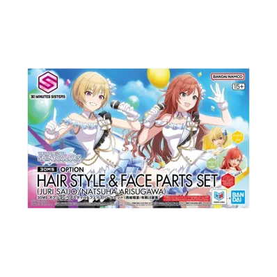 BANDAI "30 MINUTES SISTERS" -THE IDOLM@STER SHINY COLORS- 30MS Optional Hairstyle & Face Parts Set (Juri Saijo/Natsuha Arisugawa)