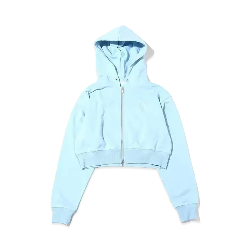 atmos pink Heart Logo Short Zip Hoodie "Sax"