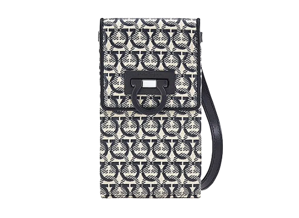 Salvatore Ferragamo Trifolio Smartphone Holder "Beige/Black"