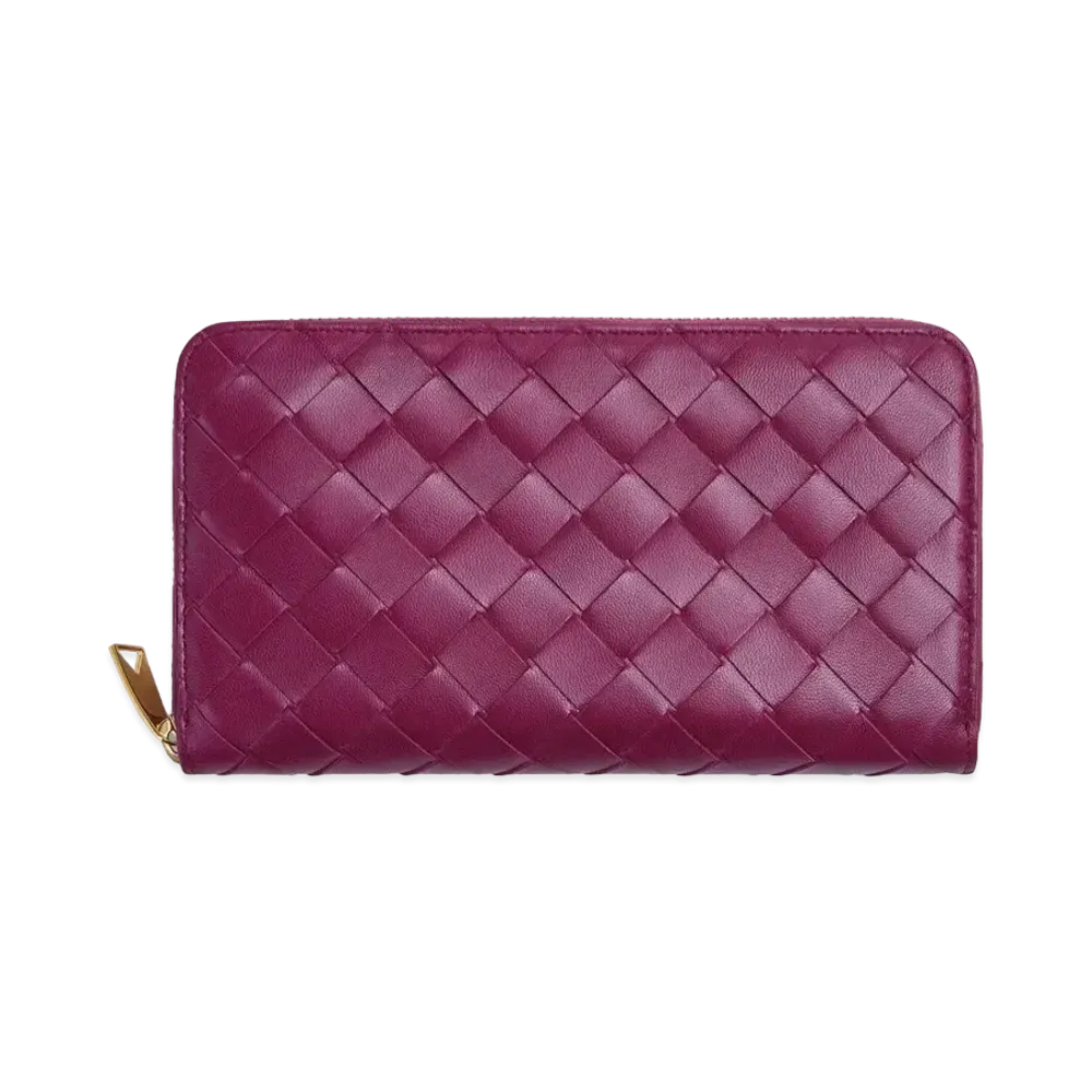 Bottega Veneta Zip Around Wallet "Cinnabar"
