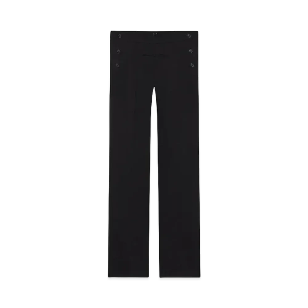 Courreges Single Front Pocket Wool Tailored Pants "Black"