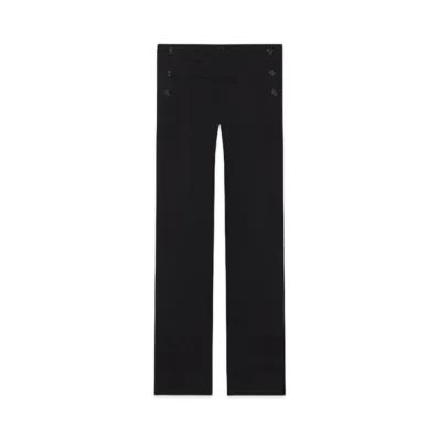 Courreges Single Front Pocket Wool Tailored Pants "Black"