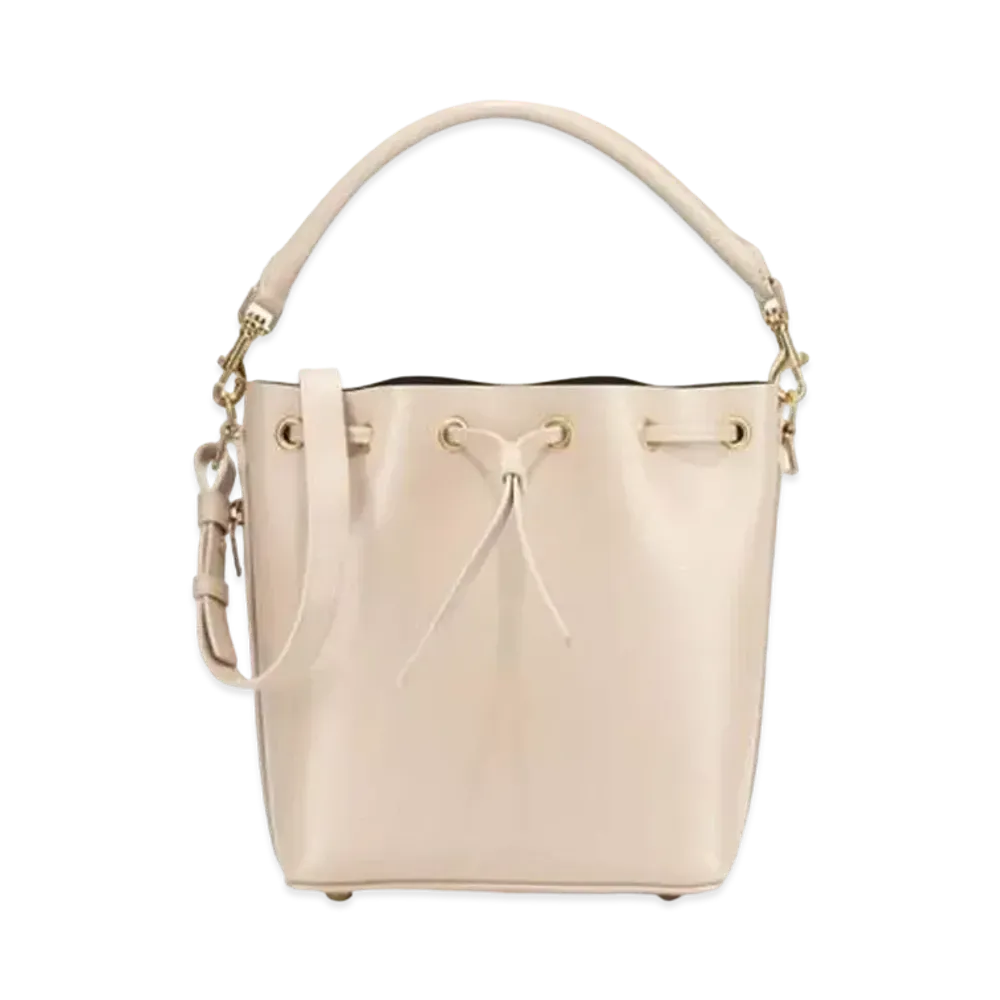 Saint Laurent Emanuelle Leather Bucket 2WAY Bag "White"