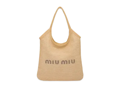 MIU MIU Lafia x Linen Tote Bag "Beige"