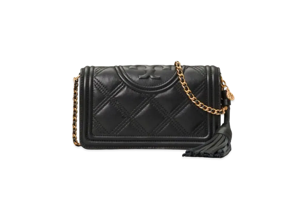Tory Burch Fleming Soft Wallet Crossbody "Black"
