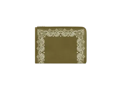 GIVENCHY Large Gusset Pouch in Grained Leather "Khaki"