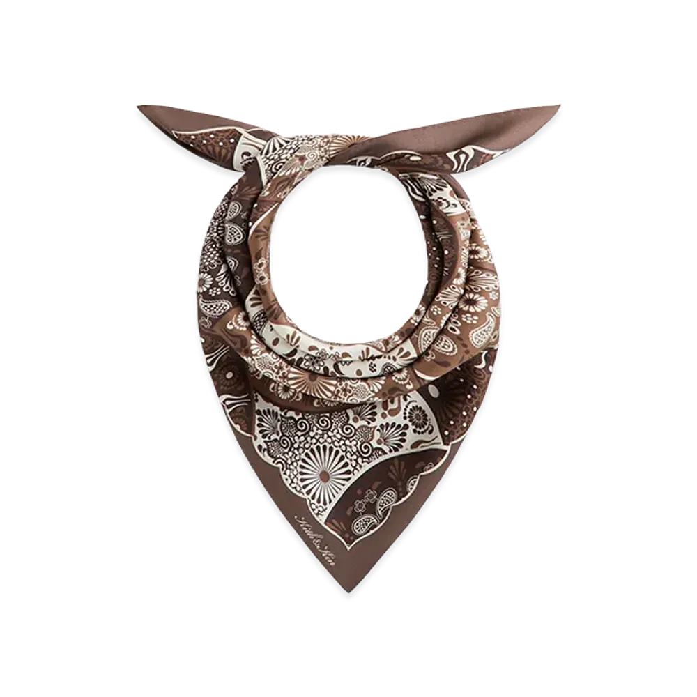 Kith Printed Mandala Silk Scarf "Woodland"