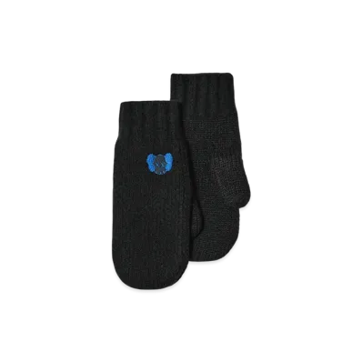 Uniqlo x KAWS Winter Kids Heattech Suffle Yarn Knit Mittens "Black"