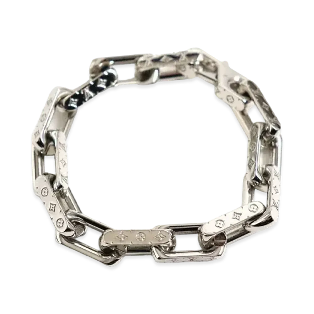 Louis Vuitton Chain Monogram Bracelet "Silver"