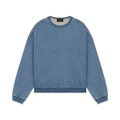 WE11DONE Logo Denim-like Sweatshirt "Blue"