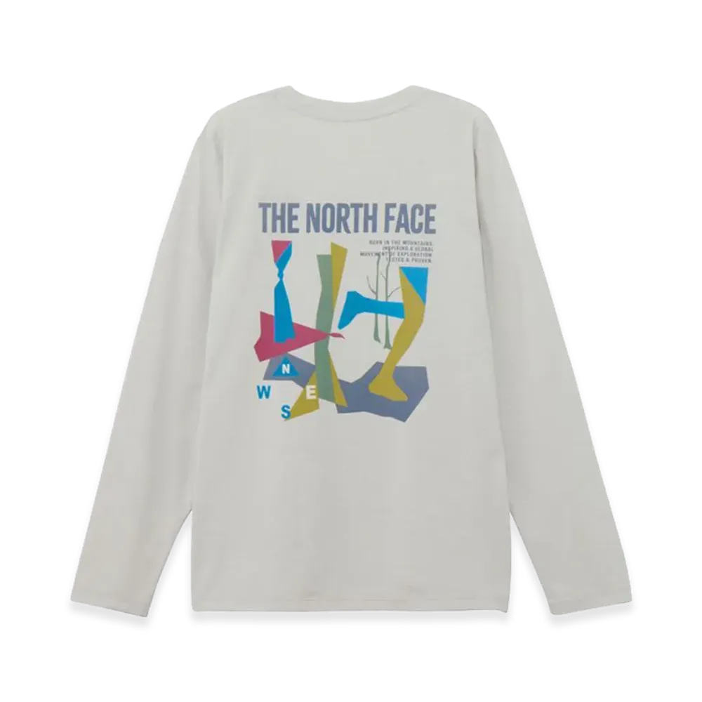 The North Face Long Sleeve ES Retro Trail Tee Womens "White Mix Grey"