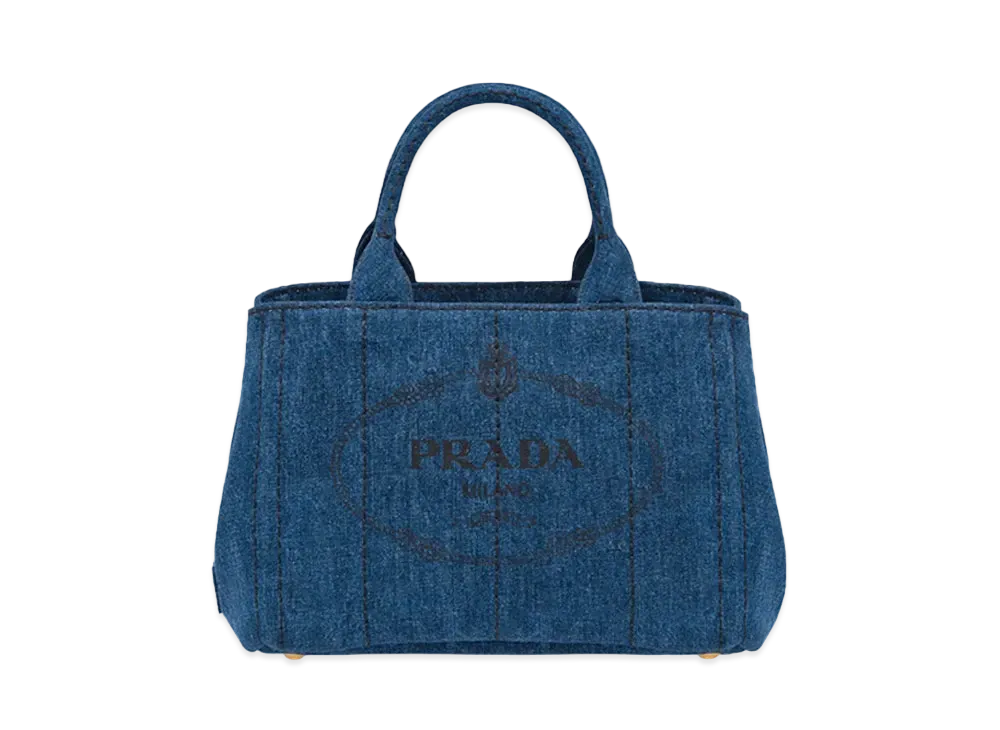 プラダ デニム ファブリック ハンドバッグ "ネイビー" 1BG439_AJ6_F0008_V_OOO